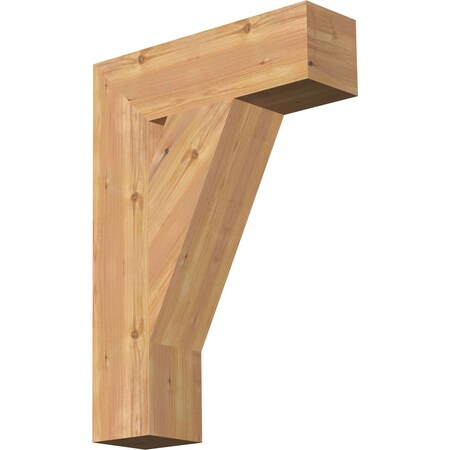 Traditional Block Smooth Bracket, Western Red Cedar, 5 1/2W X 20D X 28H